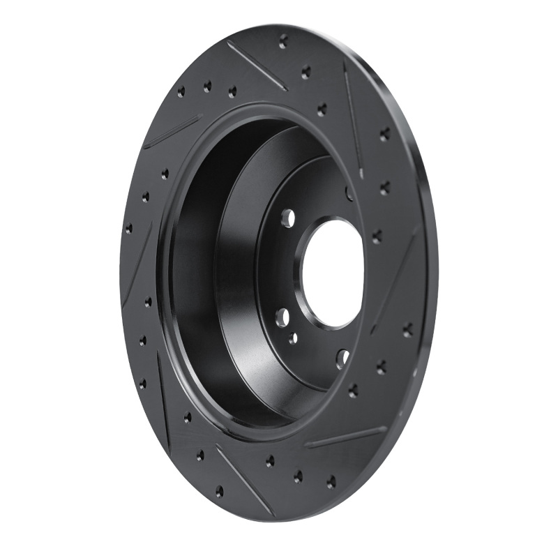 Picture of R1 15-20 Kia Sorento Rear Left Drilled & Slotted Black Brake Rotor
