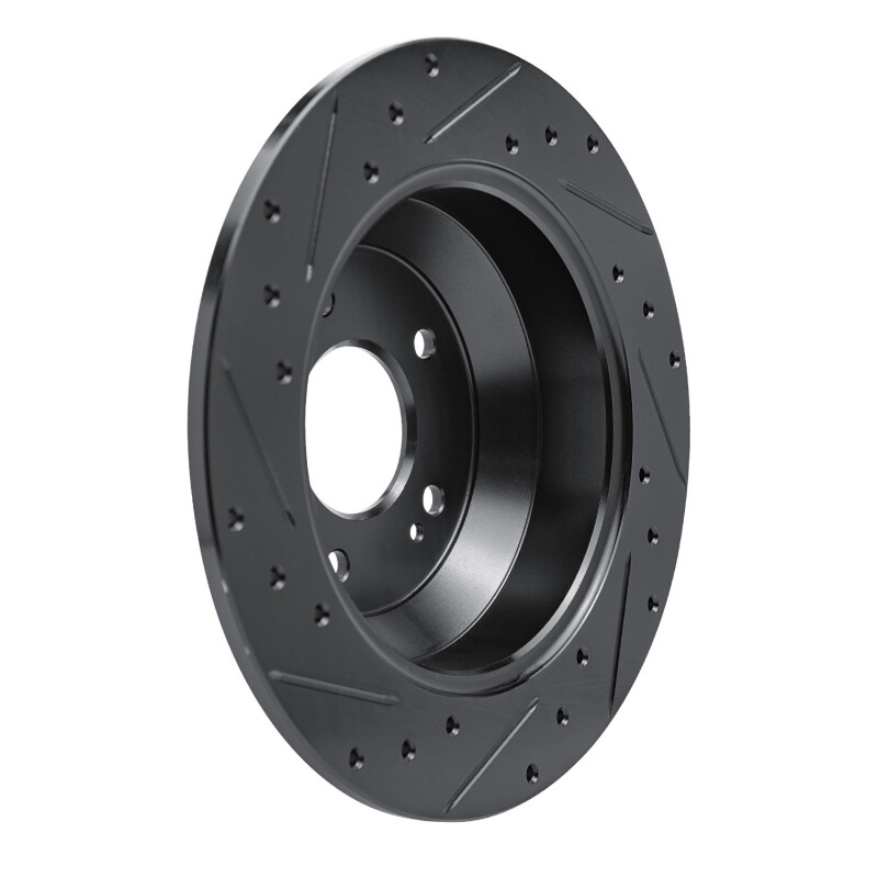 Picture of R1 15-20 Kia Sorento Rear Right Drilled & Slotted Black Brake Rotor