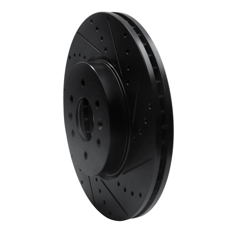 Picture of R1 09-10 Kia BORREGO Front Right Drilled & Slotted Black Brake Rotor