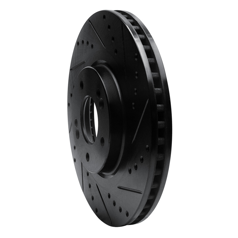 Picture of R1 15-20 Kia Sorento Front Right Drilled & Slotted Black Brake Rotor