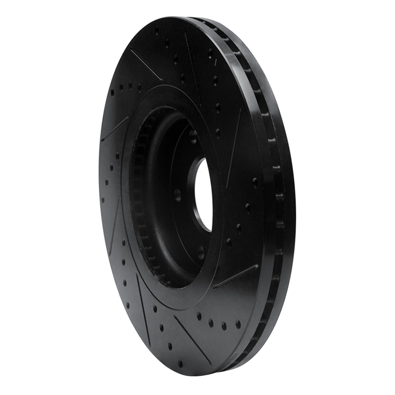 Picture of R1 15-21 Kia Sedona Front Left Drilled & Slotted Black Brake Rotor