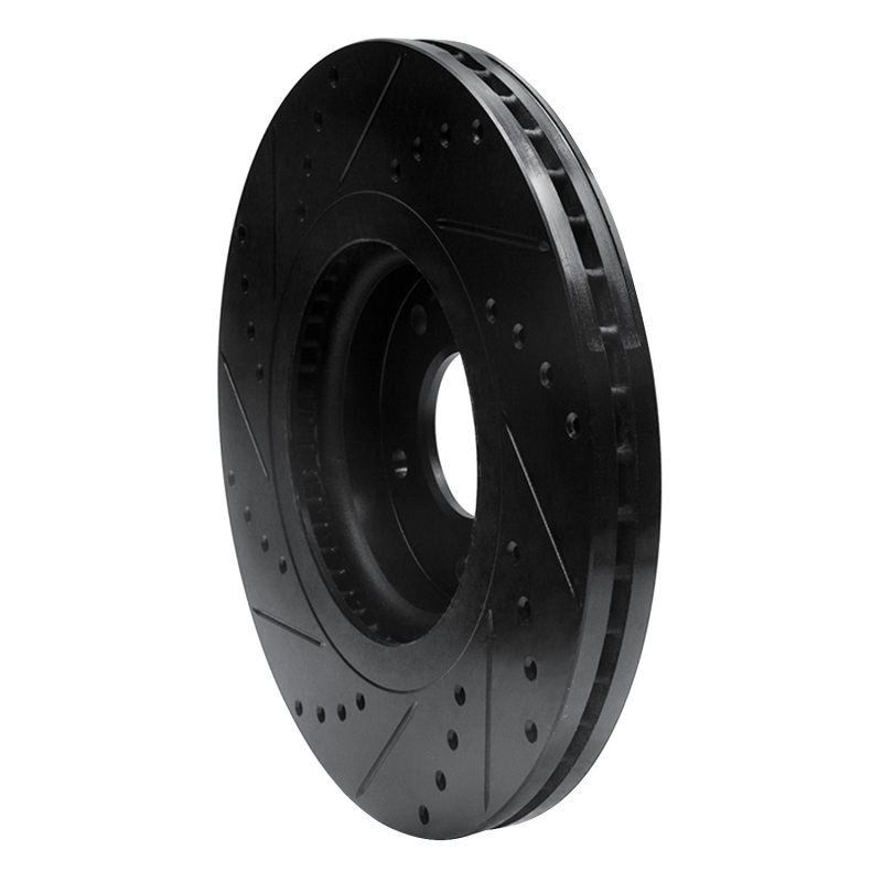 Picture of R1 15-21 Kia Sedona Front Right Drilled & Slotted Black Brake Rotor