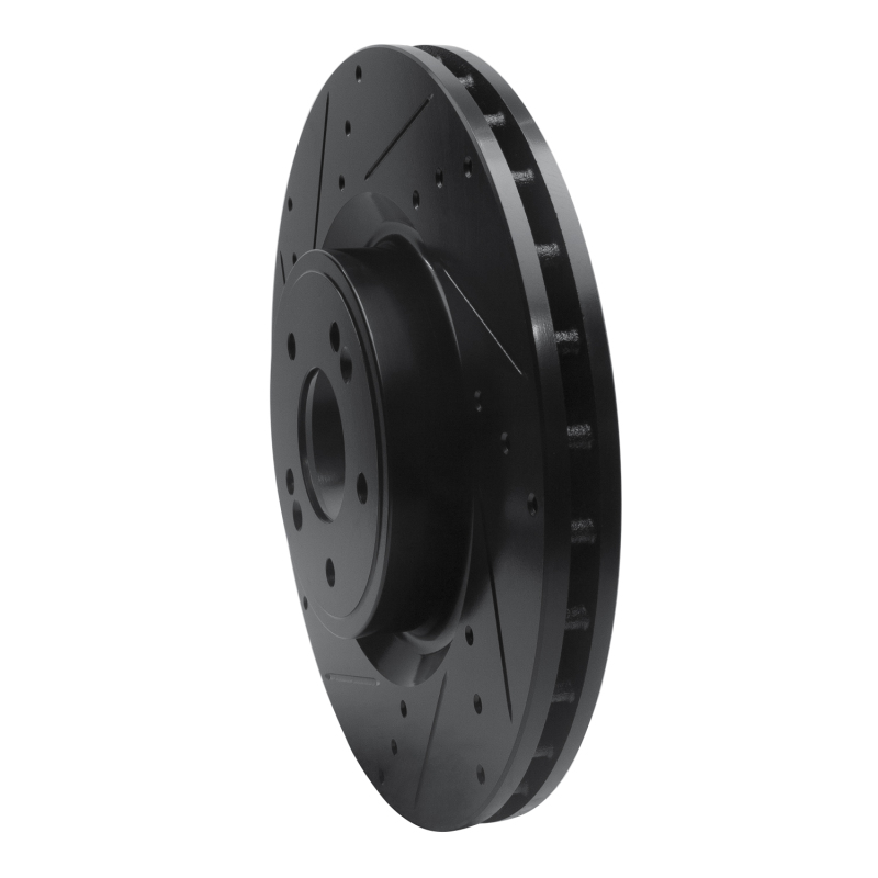 Picture of R1 18-22 Genesis G70 Front Left Drilled & Slotted Black Brake Rotor