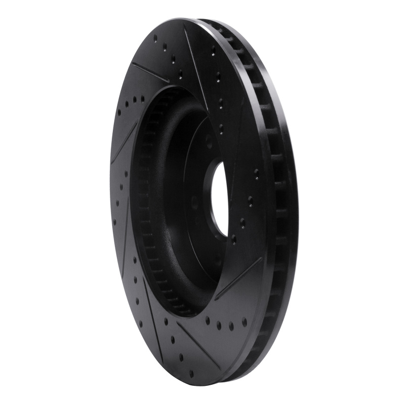Picture of R1 18-23 Genesis G70 Front Left Drilled & Slotted Black Brake Rotor