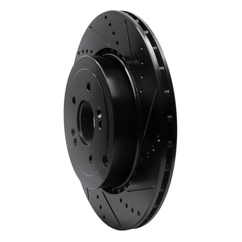 Picture of R1 18-25 Genesis G70 Rear Right Drilled & Slotted Black Brake Rotor