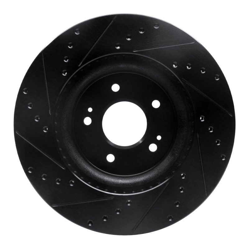 Picture of R1 18-23 Genesis G70 Front Right Drilled & Slotted Black Brake Rotor