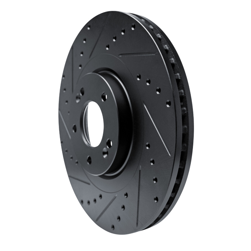 Picture of R1 20-25 Hyundai Palisade Front Left Drilled & Slotted Black Brake Rotor