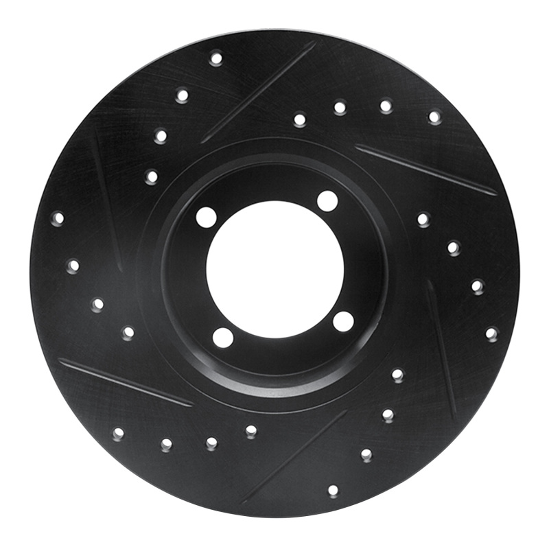Picture of R1 74-79 Lotus Elite Front Right Drilled & Slotted Black Brake Rotor