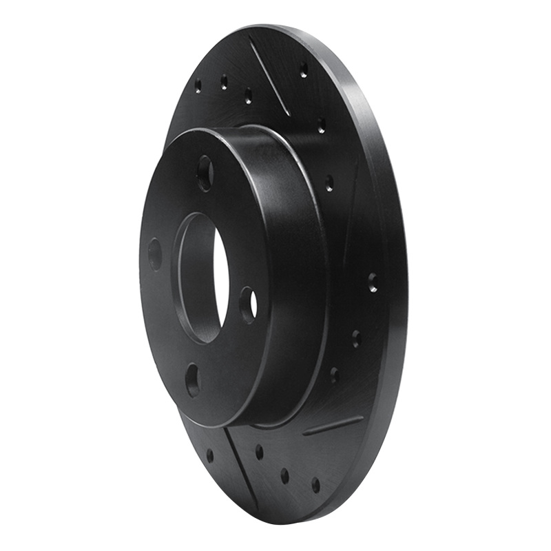 Picture of R1 81-87 Renault ALLIANCE Front Right Drilled & Slotted Black Brake Rotor