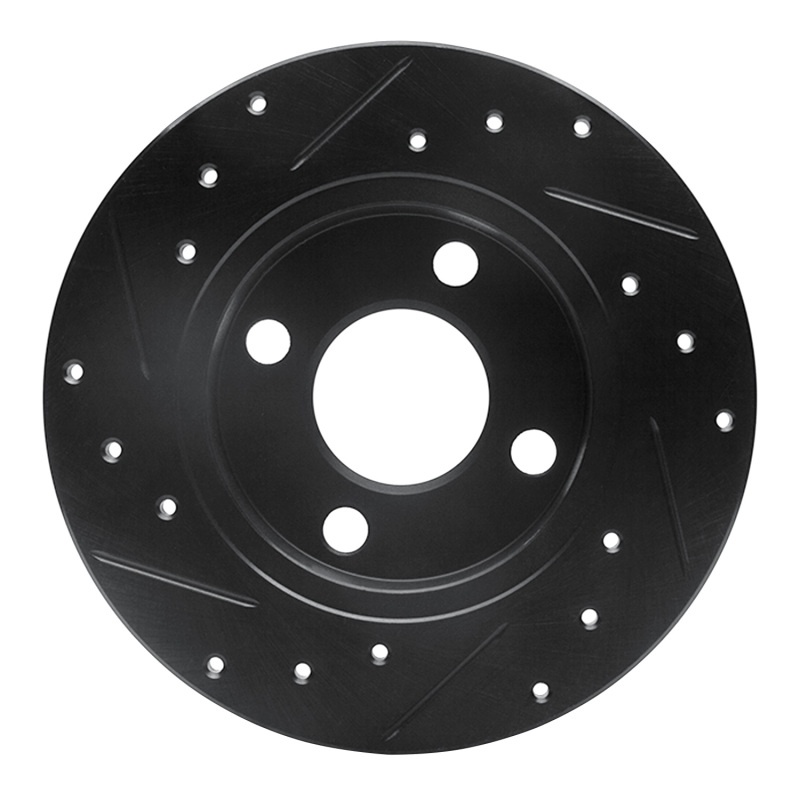 Picture of R1 81-87 Renault ALLIANCE Front Right Drilled & Slotted Black Brake Rotor