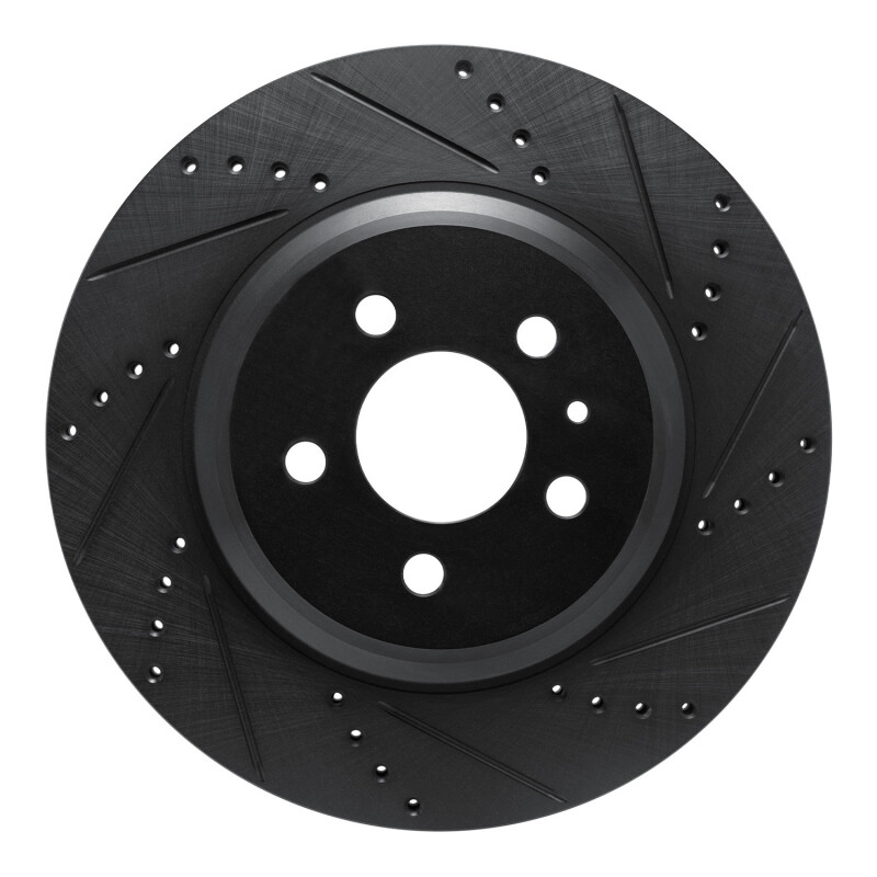 Picture of R1 17-25 Tesla Model 3 Rear Right Drilled & Slotted Black Brake Rotor