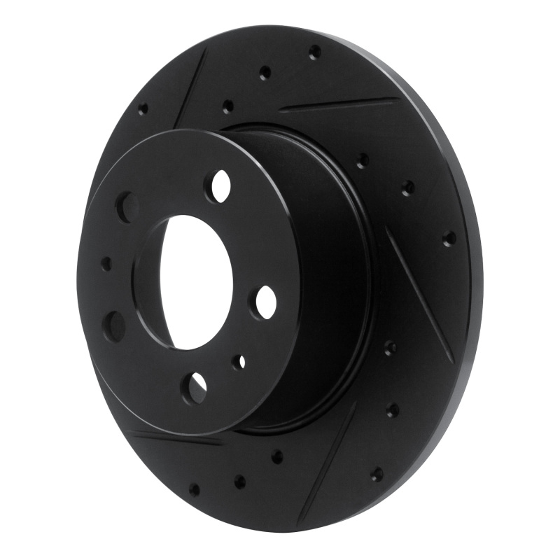 Picture of R1 67-72 Volvo 142 Front Left Drilled & Slotted Black Brake Rotor
