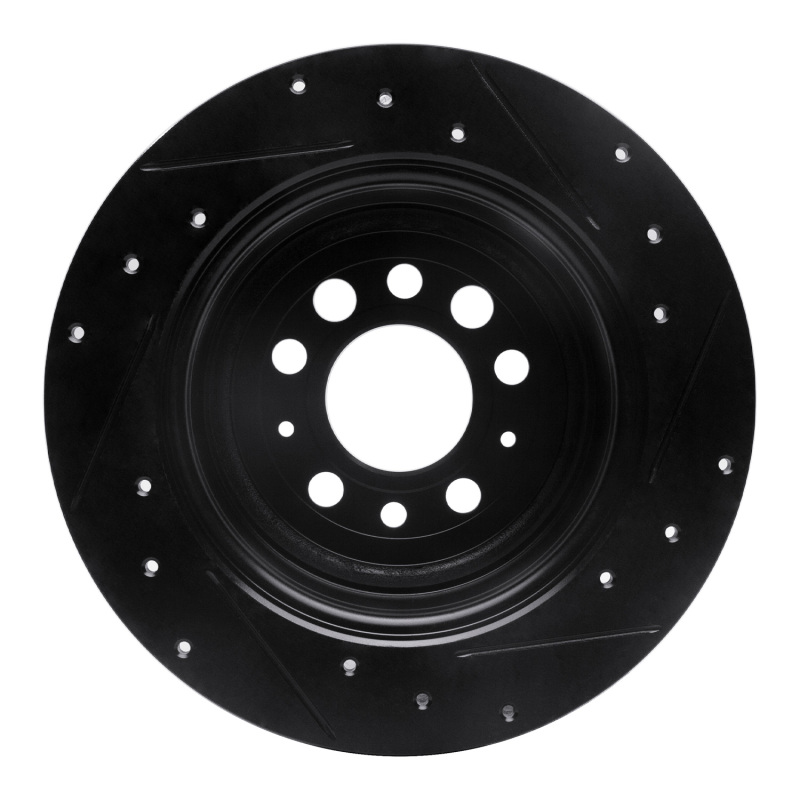 Picture of R1 67-74 Volvo 142 Rear Left Drilled & Slotted Black Brake Rotor