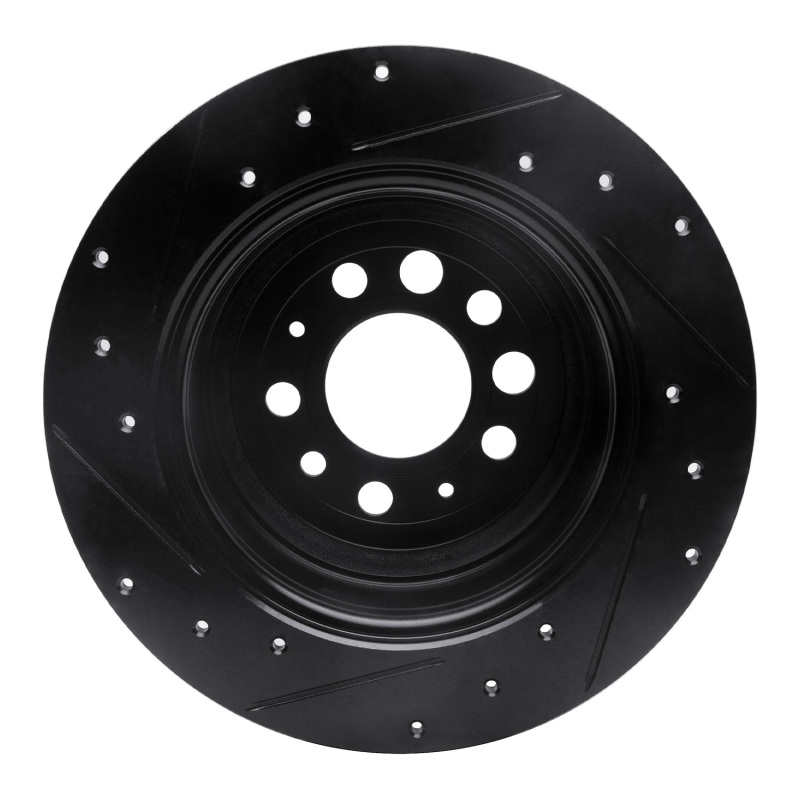 Picture of R1 67-74 Volvo 164 Rear Right Drilled & Slotted Black Brake Rotor