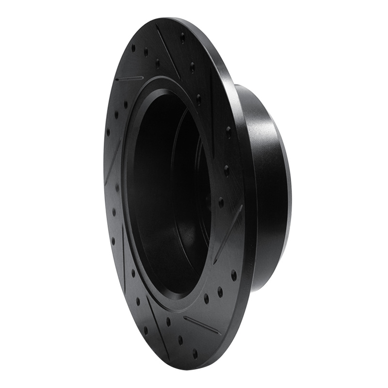 Picture of R1 74-95 Volvo 244 Rear Left Drilled & Slotted Black Brake Rotor