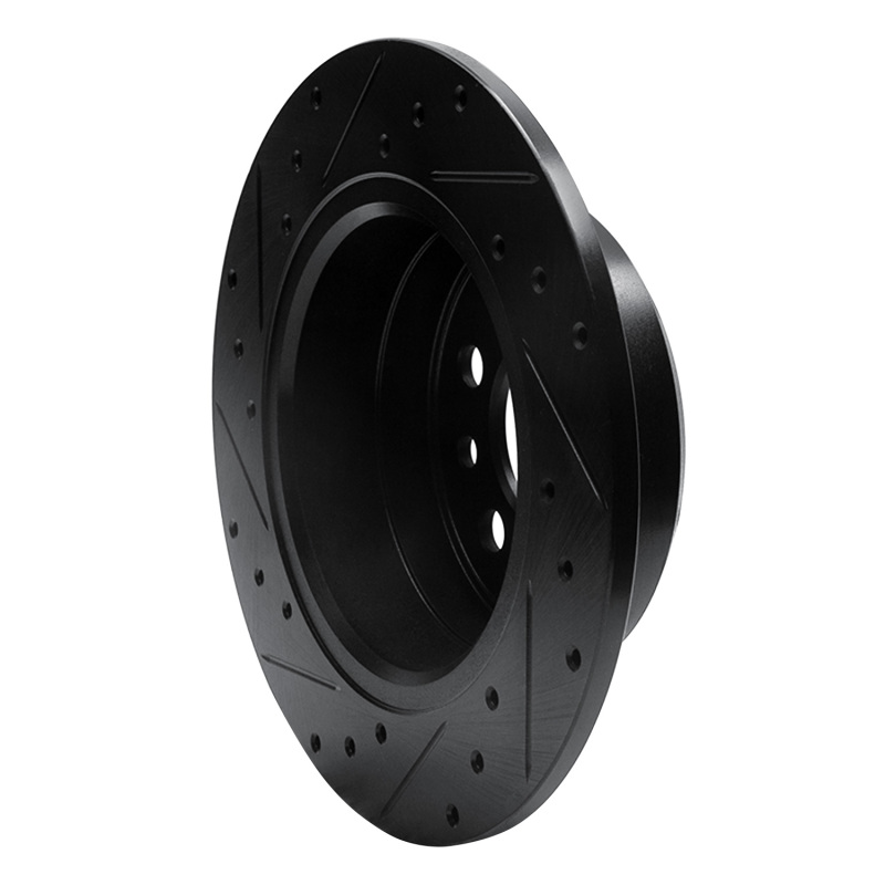 Picture of R1 74-95 Volvo 244 Rear Right Drilled & Slotted Black Brake Rotor