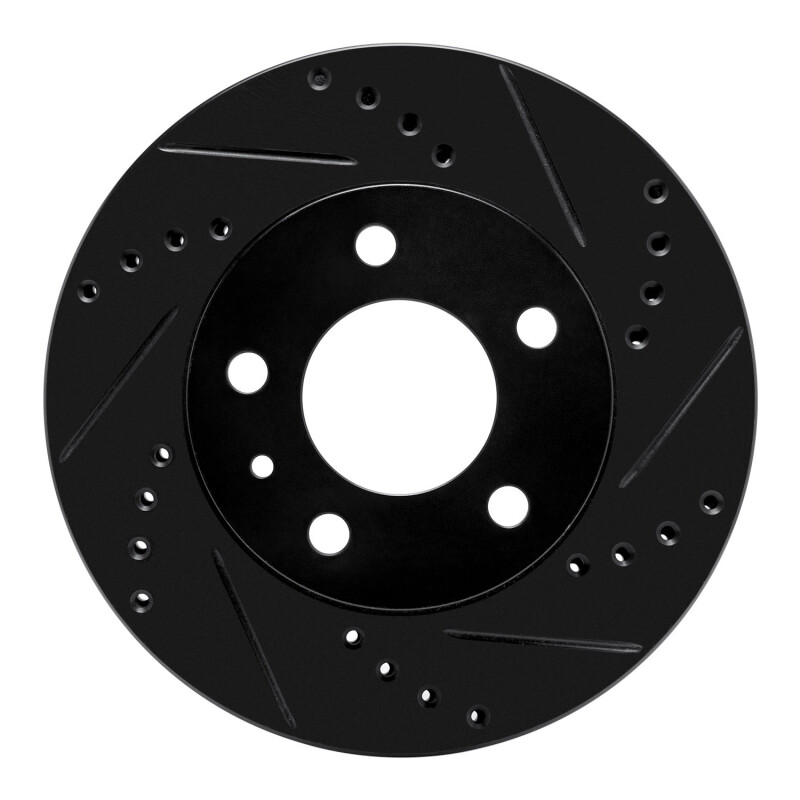 Picture of R1 82-90 Volvo 740 Front Right Drilled & Slotted Black Brake Rotor