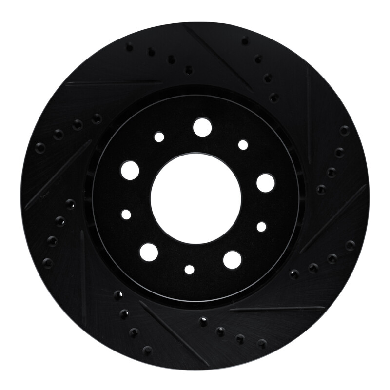 Picture of R1 82-92 Volvo 740 Front Right Drilled & Slotted Black Brake Rotor