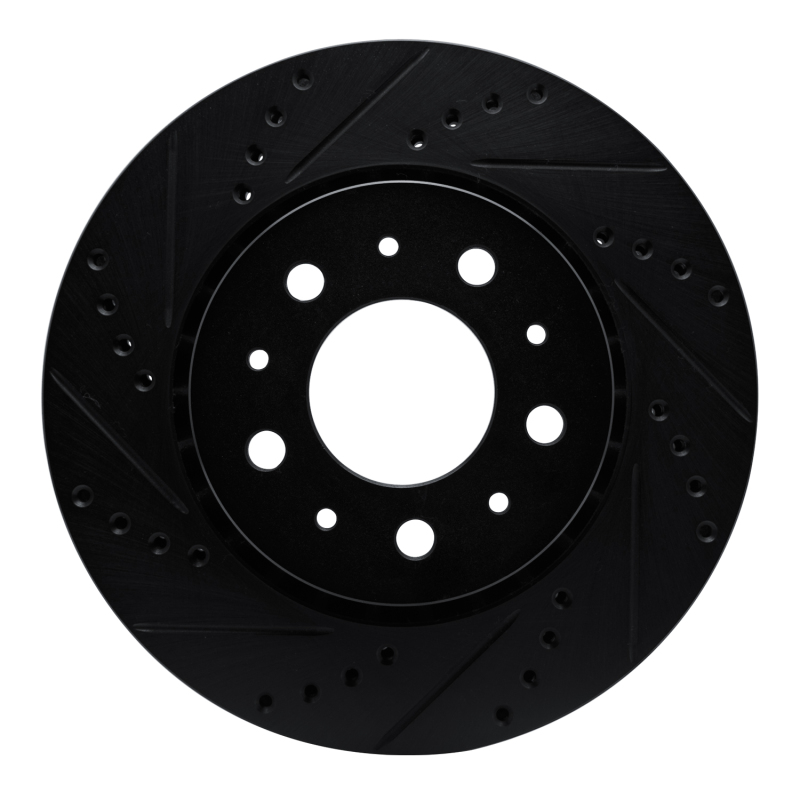 Picture of R1 82-92 Volvo 940 Front Left Drilled & Slotted Black Brake Rotor