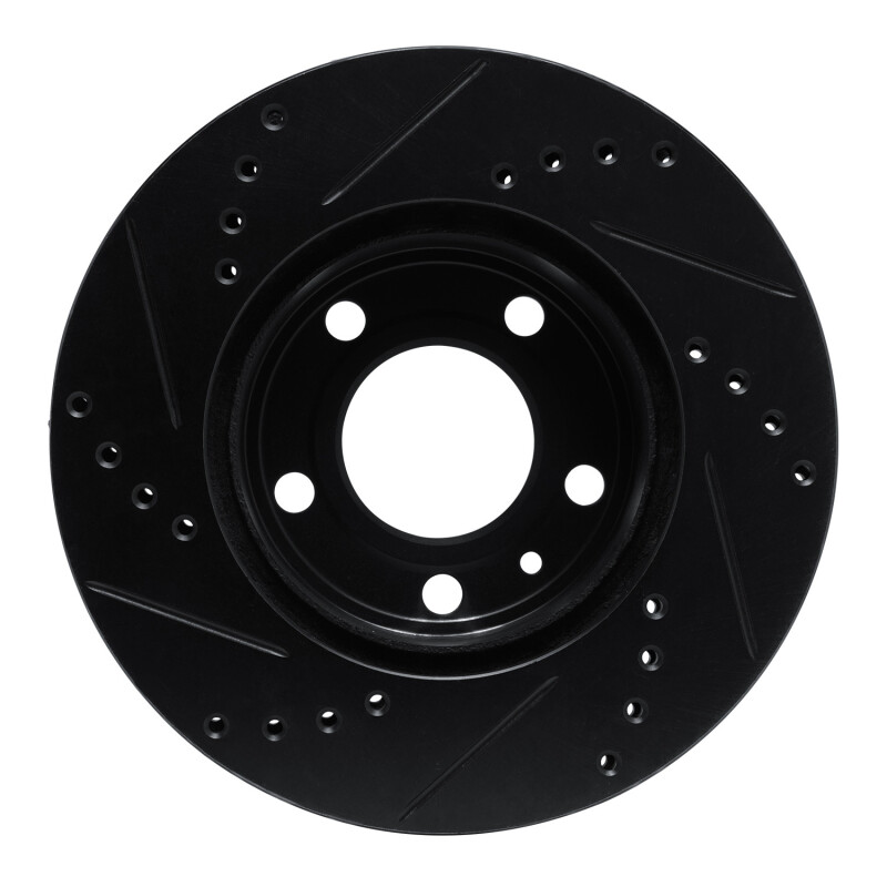 Picture of R1 82-90 Volvo 740 Front Right Drilled & Slotted Black Brake Rotor