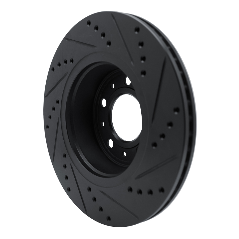 Picture of R1 82-92 Volvo 940 Front Left Drilled & Slotted Black Brake Rotor