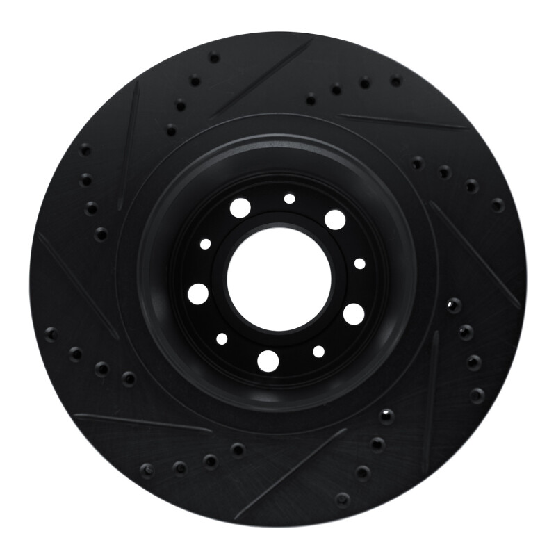 Picture of R1 82-92 Volvo 740 Front Right Drilled & Slotted Black Brake Rotor