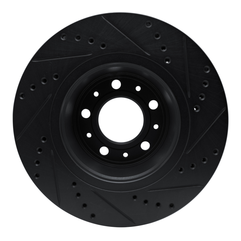 Picture of R1 82-92 Volvo 940 Front Left Drilled & Slotted Black Brake Rotor