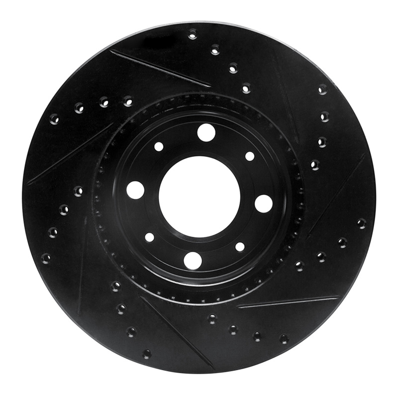 Picture of R1 93-95 Volvo 850 Front Left Drilled & Slotted Black Brake Rotor