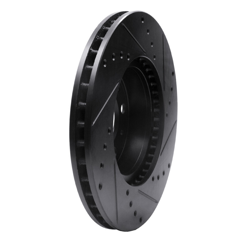 Picture of R1 91-95 Volvo 780 Front Left Drilled & Slotted Black Brake Rotor