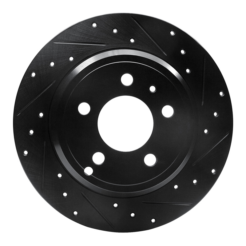 Picture of R1 96-04 Volvo C70 Rear Right Drilled & Slotted Black Brake Rotor