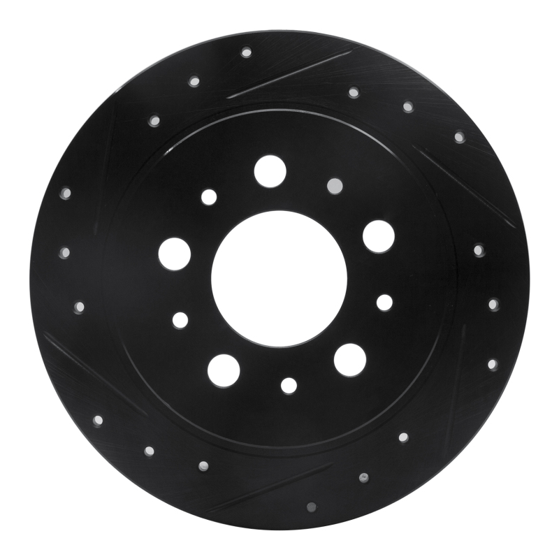 Picture of R1 95-97 Volvo 960 Rear Left Drilled & Slotted Black Brake Rotor