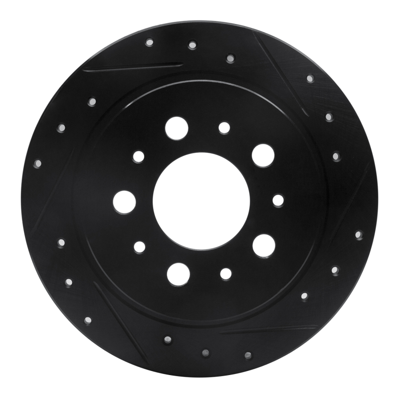 Picture of R1 95-97 Volvo 960 Rear Right Drilled & Slotted Black Brake Rotor