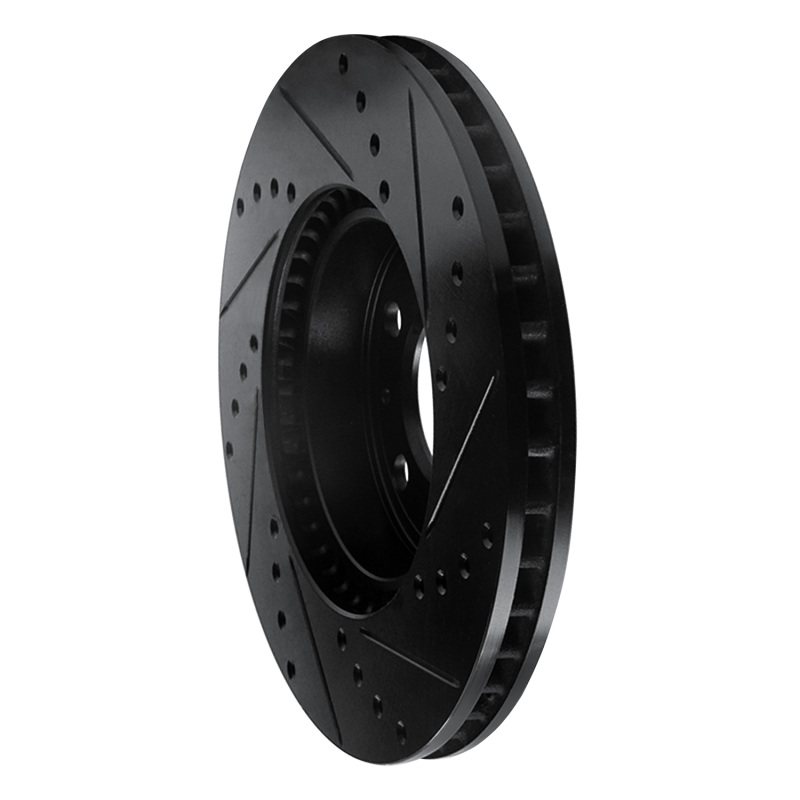Picture of R1 95-04 Volvo C70 Front Left Drilled & Slotted Black Brake Rotor