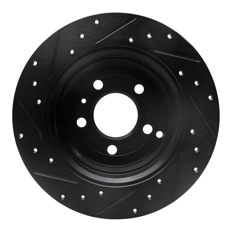 Picture of R1 96-04 Volvo C70 Rear Right Drilled & Slotted Black Brake Rotor