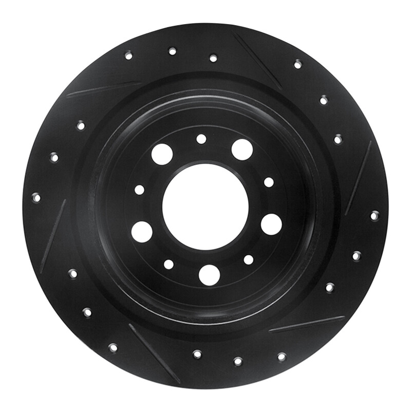 Picture of R1 97-98 Volvo V90 Rear Left Drilled & Slotted Black Brake Rotor