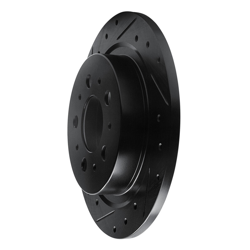 Picture of R1 97-98 Volvo V90 Rear Left Drilled & Slotted Black Brake Rotor
