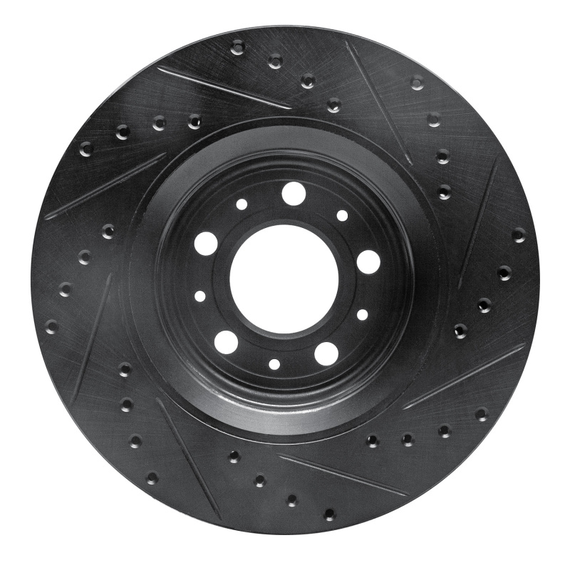 Picture of R1 98-04 Volvo V70 Front Left Drilled & Slotted Black Brake Rotor