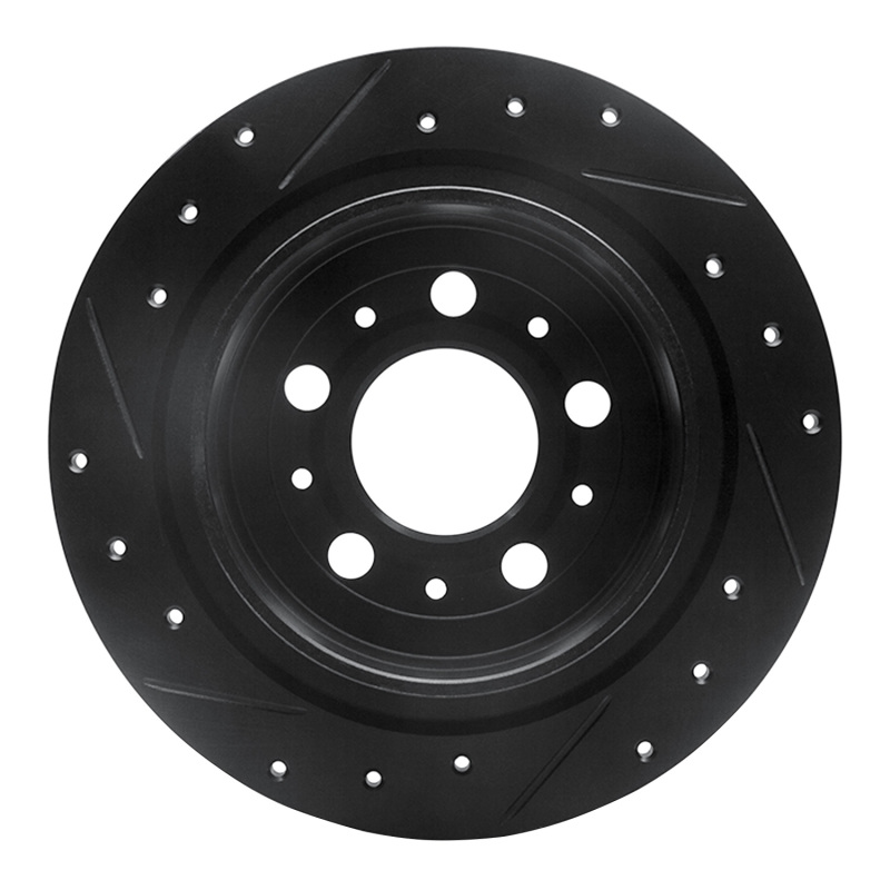 Picture of R1 97-98 Volvo V90 Rear Right Drilled & Slotted Black Brake Rotor