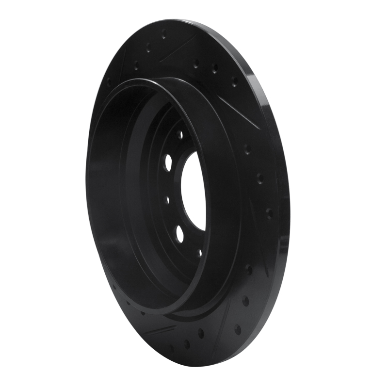 Picture of R1 98-00 Volvo S70 Rear Right Drilled & Slotted Black Brake Rotor