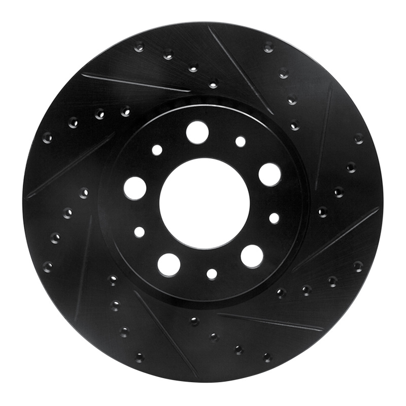 Picture of R1 99-09 Volvo S60 Front Right Drilled & Slotted Black Brake Rotor