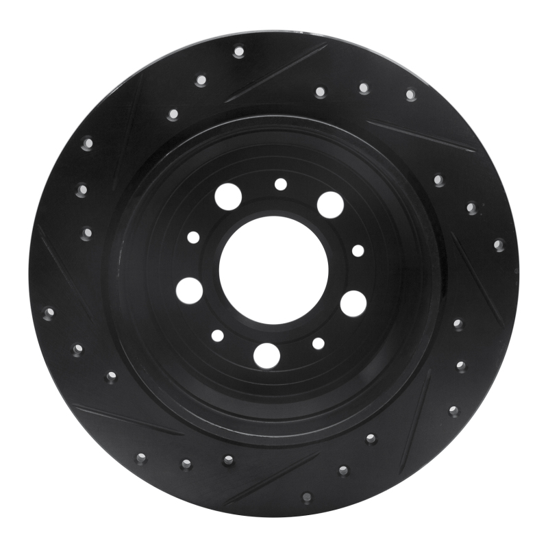 Picture of R1 99-09 Volvo V70 Rear Right Drilled & Slotted Black Brake Rotor
