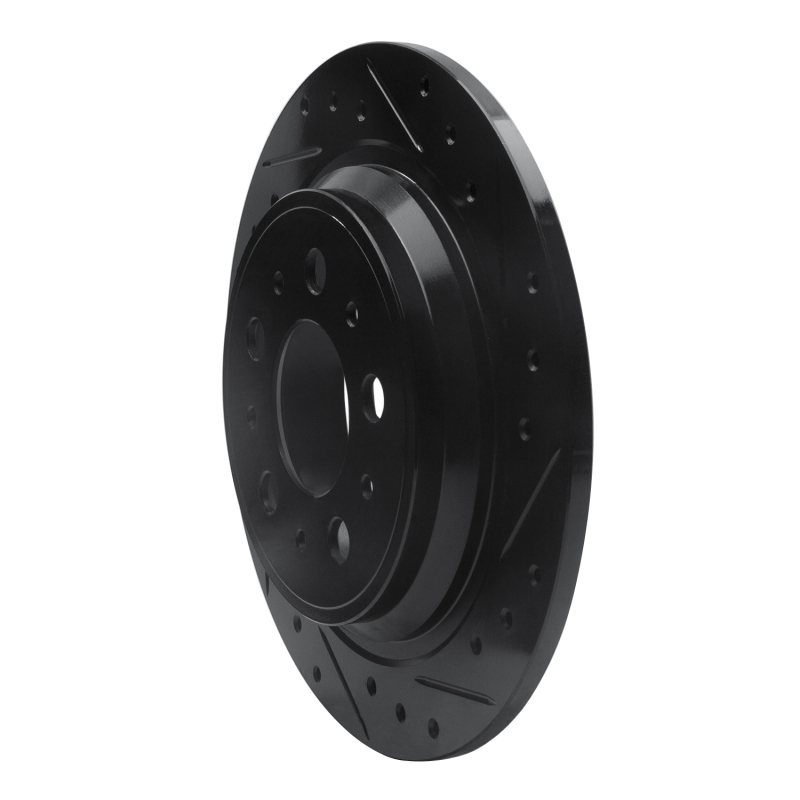 Picture of R1 98-00 Volvo S70 Rear Right Drilled & Slotted Black Brake Rotor