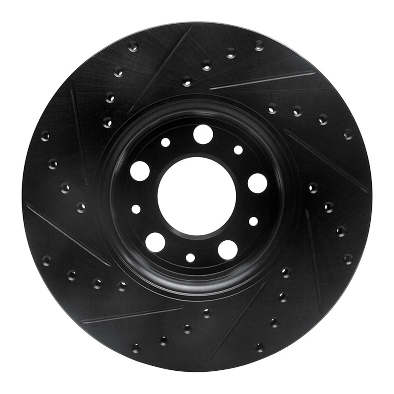 Picture of R1 99-09 Volvo S60 Front Right Drilled & Slotted Black Brake Rotor