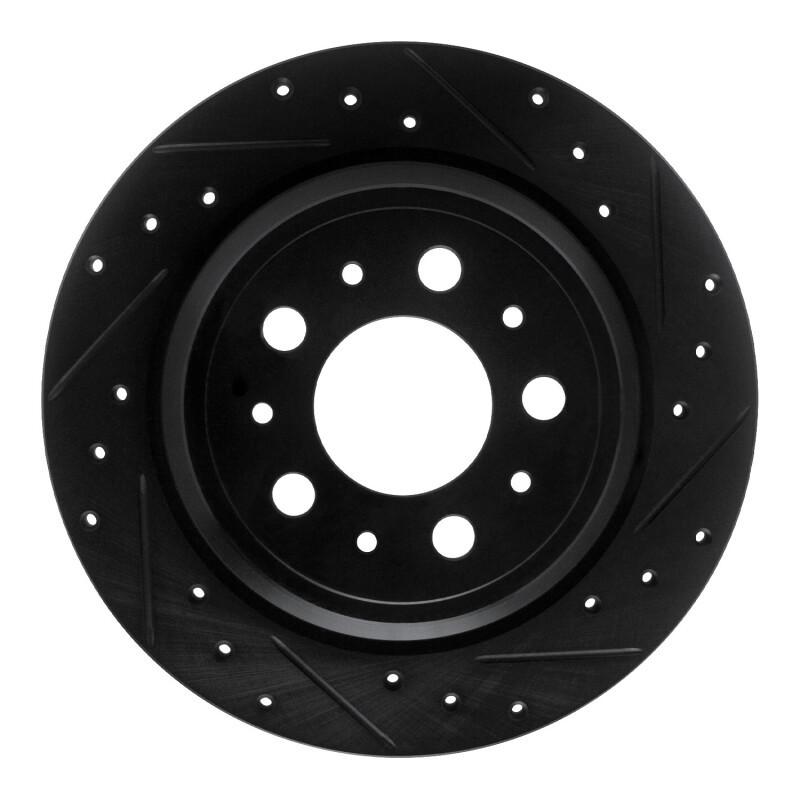 Picture of R1 99-00 Volvo V70 Rear Right Drilled & Slotted Black Brake Rotor