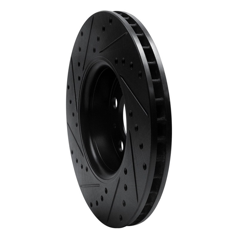 Picture of R1 99-09 Volvo S60 Front Right Drilled & Slotted Black Brake Rotor