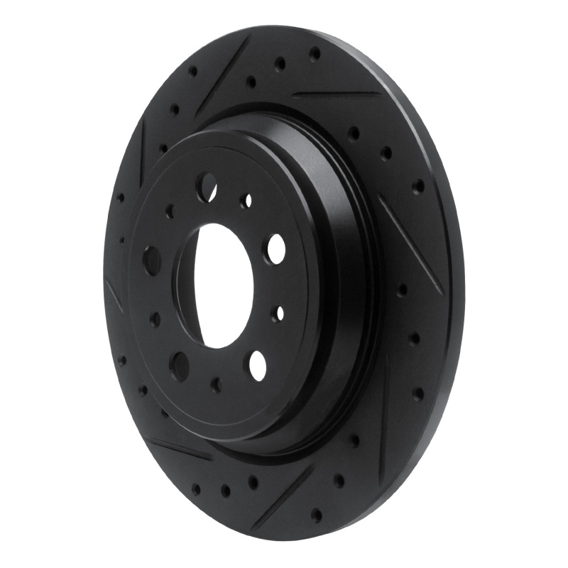 Picture of R1 99-00 Volvo V70 Rear Left Drilled & Slotted Black Brake Rotor