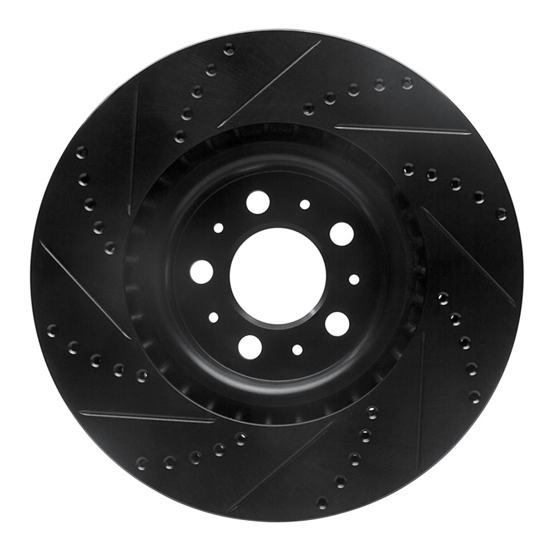 Picture of R1 04-07 Volvo V70 Front Right Drilled & Slotted Black Brake Rotor