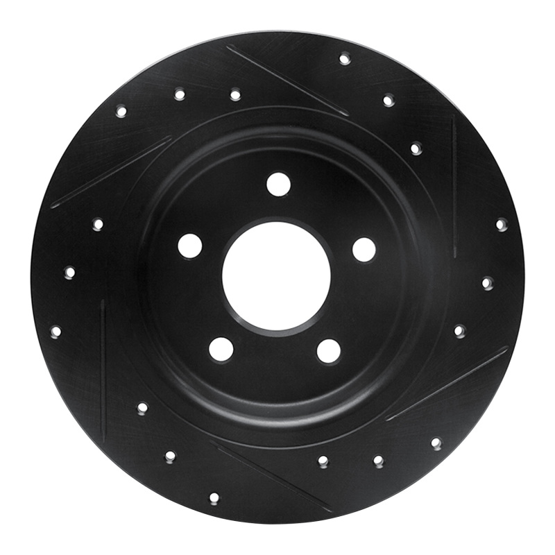 Picture of R1 04-13 Volvo S40 Rear Left Drilled & Slotted Black Brake Rotor