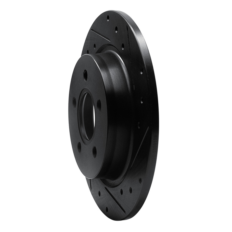 Picture of R1 04-13 Volvo V50 Rear Right Drilled & Slotted Black Brake Rotor