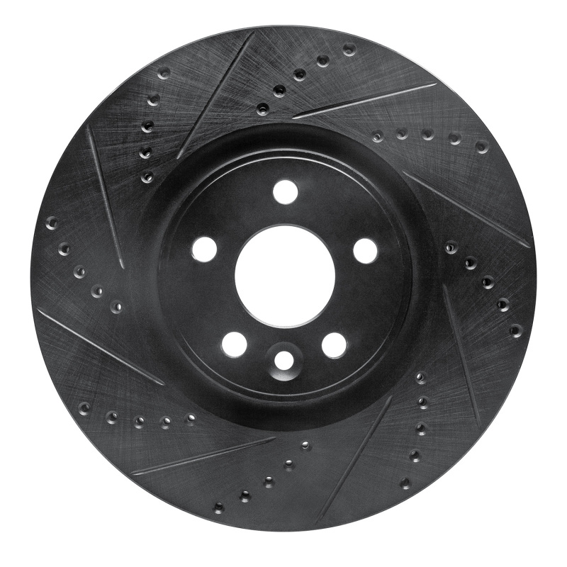 Picture of R1 07-16 Volvo S80 Front Left Drilled & Slotted Black Brake Rotor
